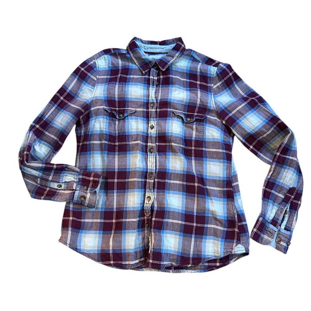 H&M women’s Purple Blue and White Flannel Shirt